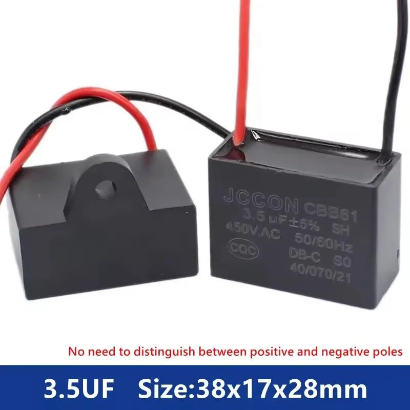 CBB61 450V Start Capacitor 1uf/1.5/1.8/2/2.5/3/4/5/6/7/8UF/10/12/15/18/20 UF Fan Ceiling Exhaust Motor Run Capacitor CBB