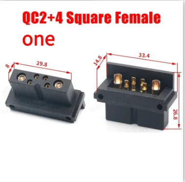 New QC2+0 Round Electric Plug  Lithium Socket for  500V Waterproof Male and Female Skateboards and Bicycles Energy Connector