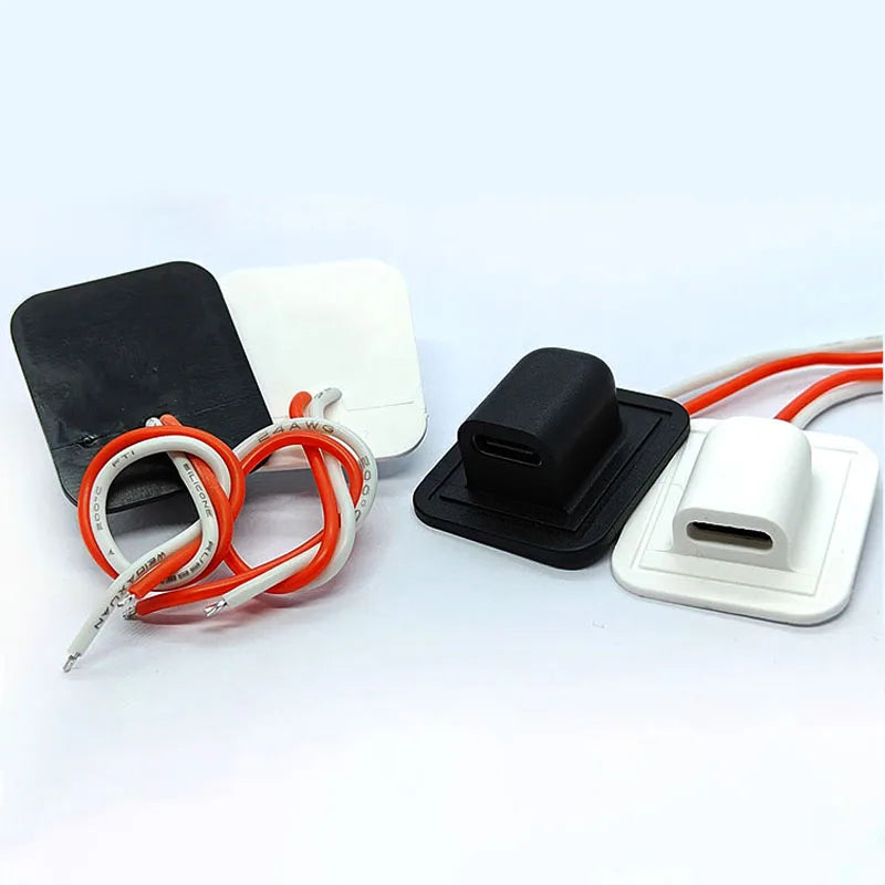 1PCS 10cm 20V 3A USB Type-C Waterproof USB Connector Direct Compression Female Base Female Socket Charging Interface