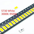 SAMIROB 100Pcs 5730-CW WW 0.5W-150Ma 50-55lm White Light 3000K 4000K 6000K 95000K SMD 5730 5630 LED 5730 diodes  3.2 - 3.4V