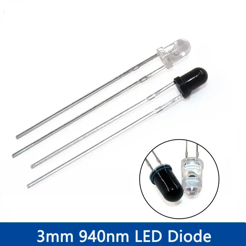 20/40PCS 3mm & 5mm 940nm LEDs Infrared Emitter and IR Receiver Diode Diodes Kit - for Remote Control Applications ,arduino
