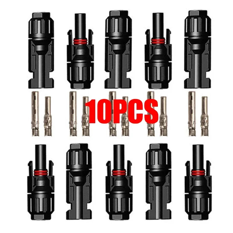 10/20/60/100PCS Photovoltaic Connectors, Solar Cable Connectors, IP67 Waterproof Adapters, DC1000V/30A Used for 2.5/4/6mm2 Cable