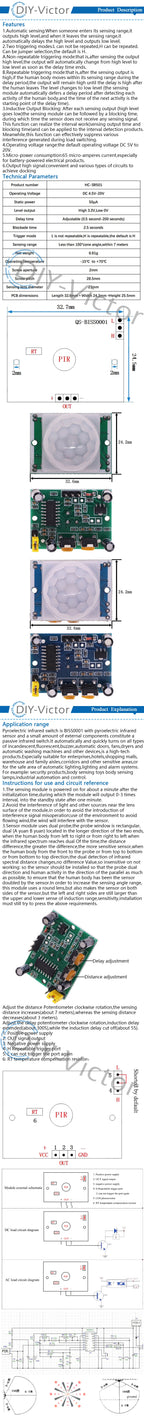SR501 Motion Sensor Detector Module HC-SR501 Adjust IR Pyroelectric Infrared PIR Module AM312 Sensor Module for arduino Diy Kit