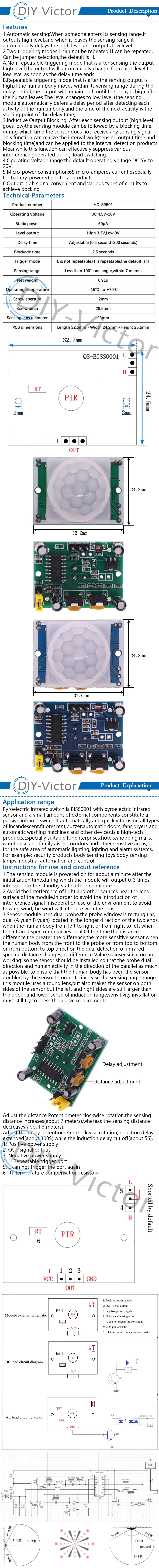 SR501 Motion Sensor Detector Module HC-SR501 Adjust IR Pyroelectric Infrared PIR Module AM312 Sensor Module for arduino Diy Kit