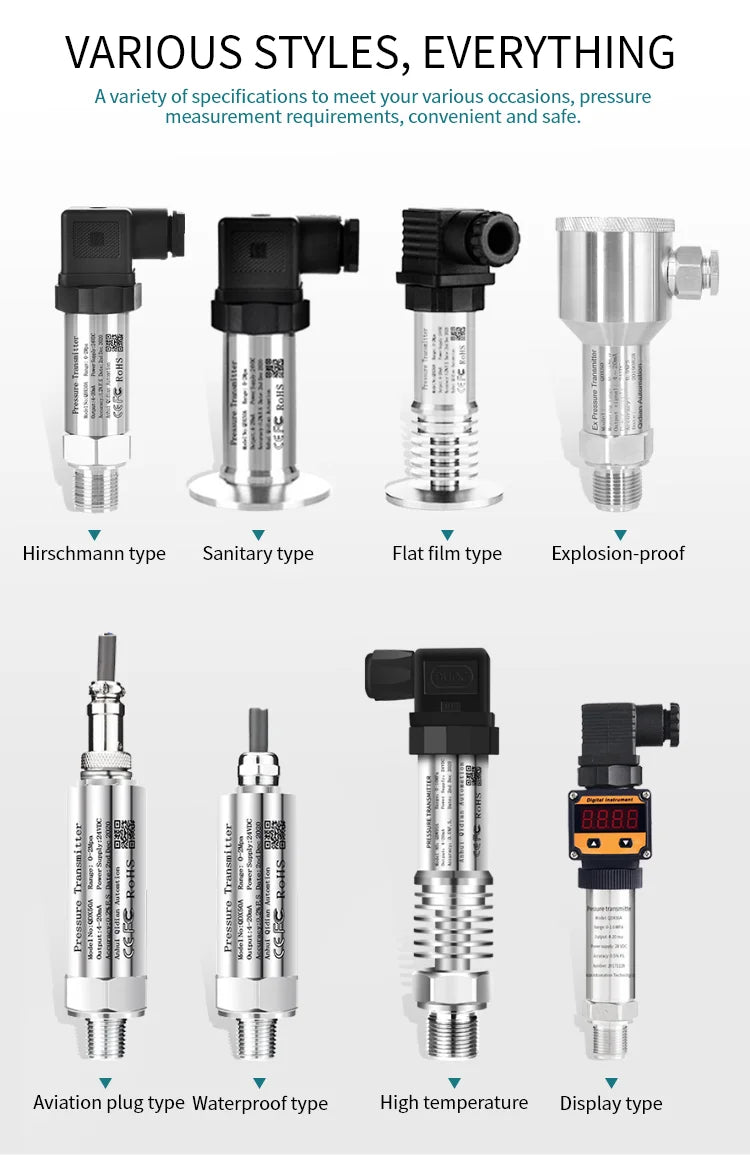 RS485 0-10V 0-5V 4-20mA Pressure Transmitter 0-400bar 0-600bar Pressure Sensor Transducer NPT1/4 Air Water Pressure Transmitter