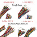 10pc SH/ZH/PH/XH 1.0mm 1.25mm 1.5mm 2.0mm 2.54mm Single Male Plug Connector Wire 2/3/4/5/6/7/8-12Pin Jumper Cable