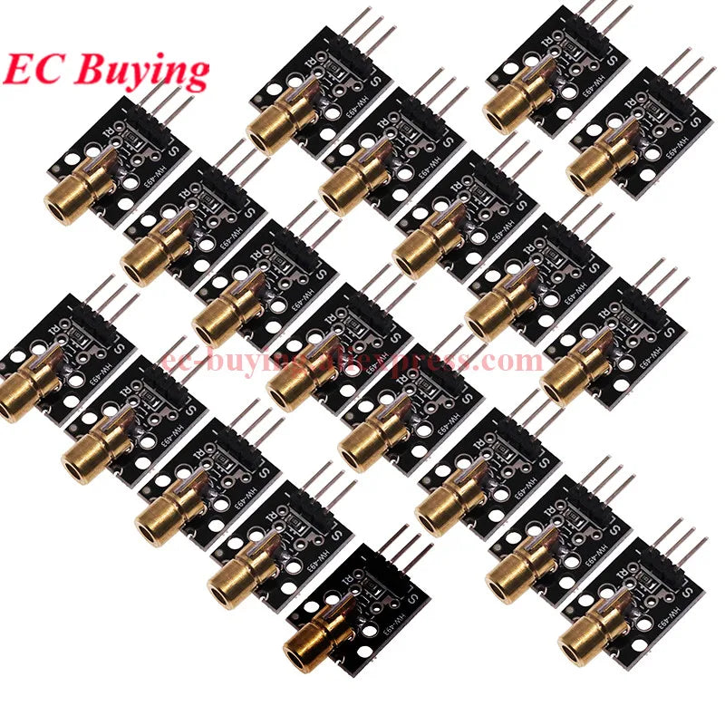 20Pcs/1pc KY-008 650nm Laser Sensor Module 6mm 5V 5mW Red Laser Dot Diode Copper Head for Arduino Transmitter TL Transducer