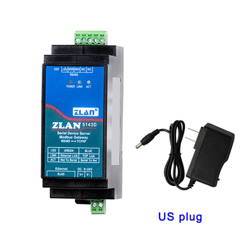 Promotion ZLAN5143D DIN Rail RS485 To Ethernet RJ45 Converter Server Device Modbus RTU TCP Gateway