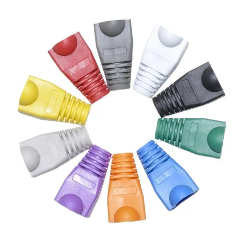 50/100Pcs RJ45 Cable Connector Plug Cover Ethernet Network Cable Connector Plugs Strain Relief Boots - Plastic