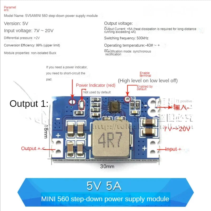 1PCS DC-DC 3A 5A Adjustable Step-down Power Module Board Voltage Stabilizing Aircraft Model MP1584EN 24V 12V 9V To 5V