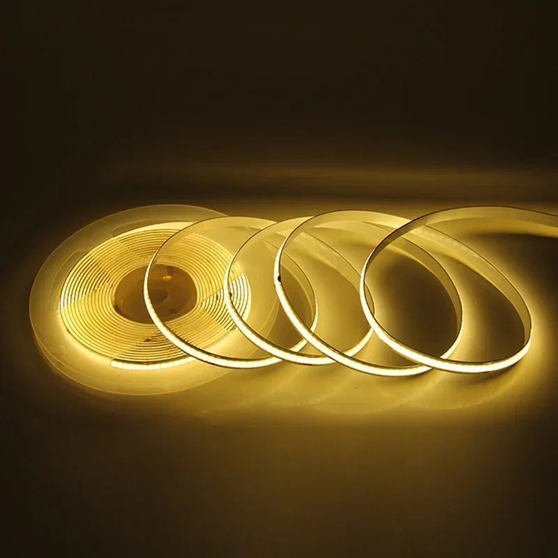 320Leds/M 8mm COB LED Strip DC 12V 24V Flexible High Bright Tape LED Light Bar Ice Blue White Red Green Pink Yellow LED Lighting