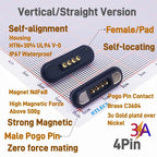 3A Magnetic Spring Loaded Pogo Pin Connector 24VDC LED Snap-on JST SM JR Servo Extended Cable 5/6/7/8/9 Pin Male Female Blind