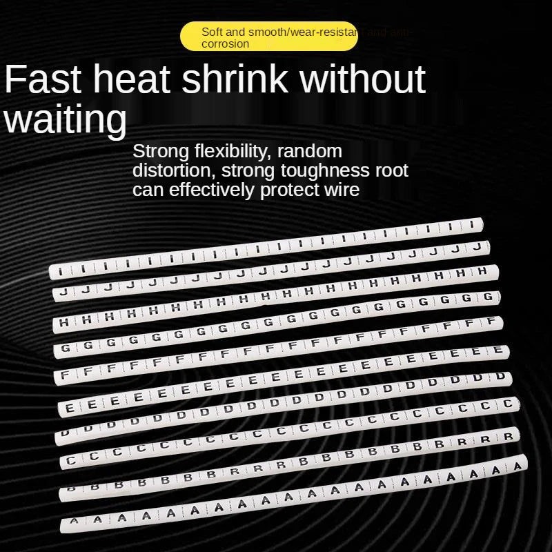 1000PCS Plastic heat shrink tubing cable marker label Wire Number 0 to 9 1-50mm white  cable markers insulation shrink ratio 2:1