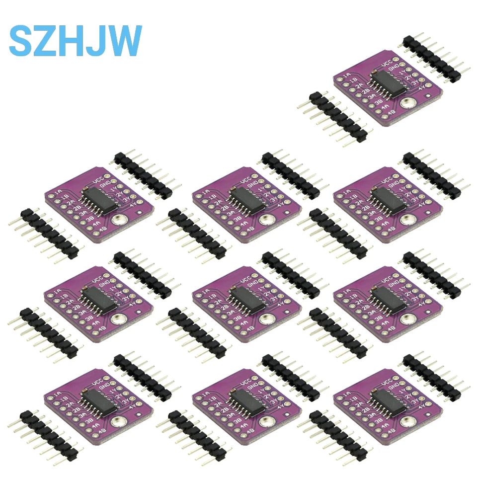 1-10PCS SN74HC00D Quad 2-Input NAND Gate IC Module DIP-14 5V Logic Level Converter for Digital Circuit DIY Electronics Projects
