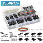 460/1550PCS Dupont Connector Kit JST-XH 2.54mm Set 2/3/4/5/6Pin Housing Adapter Male/Female Pin Header Terminal for Wire Cable