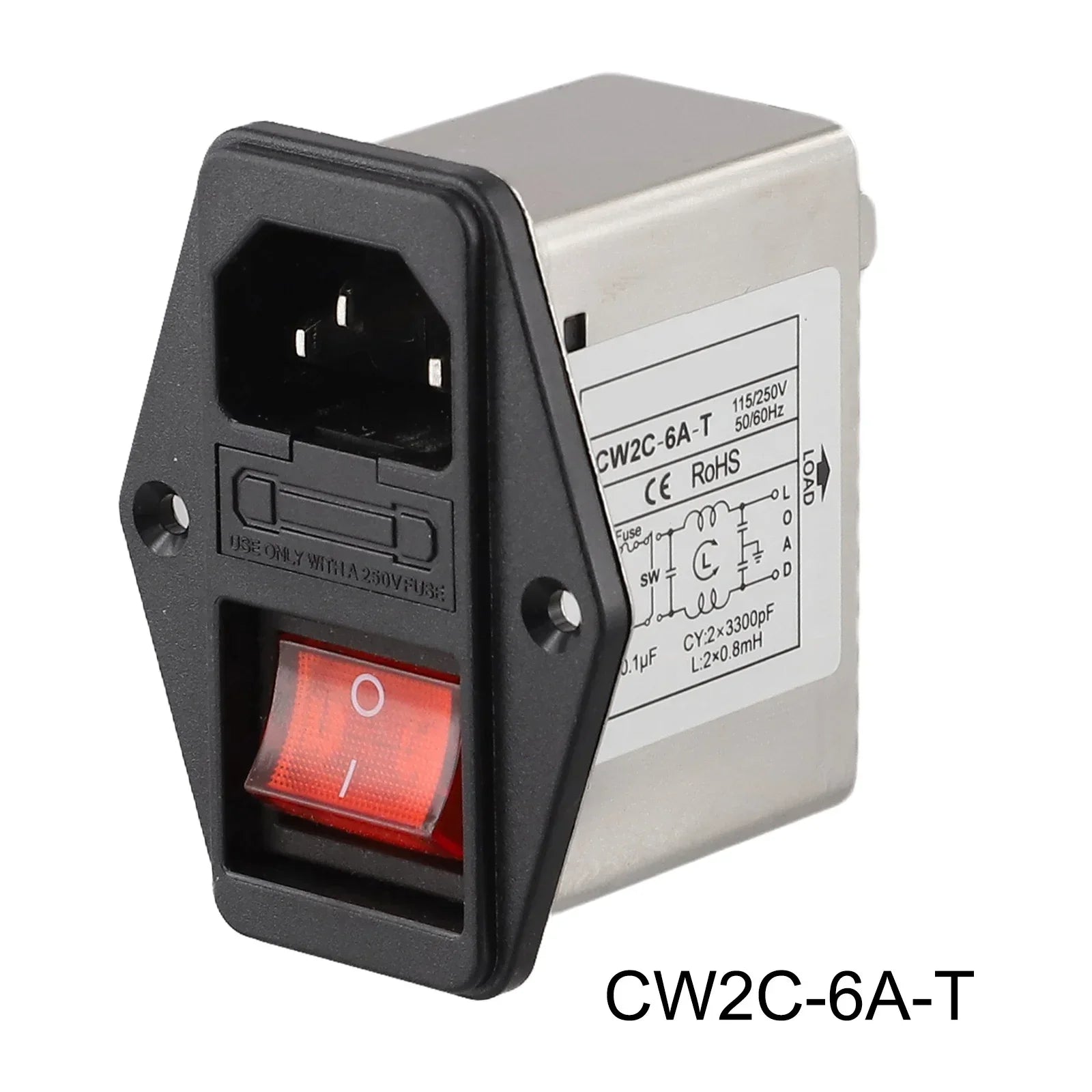 Power Filter For Lighting Equipment For Power Equipment IEC Socket Type Power Filter With Light Safety Switch CW2B-T CW2C-T