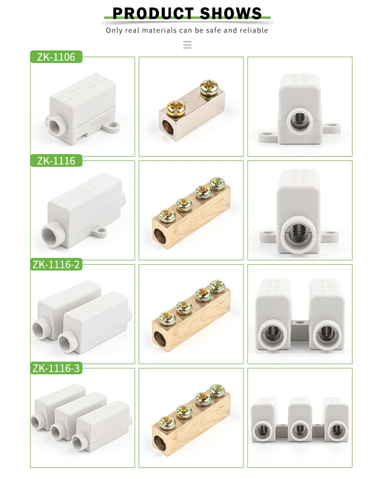 60A/400V 1-6mm2 Quick Butt Wire Connector High Power 100A/1000V 2.5-16mm2 Electric Cable Splicing Terminal Block Junction Box
