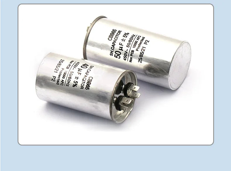 CBB65 AC Motor Capacitor Air Conditioner Compressor Start Capacitor 450VAC 5uF 20uF 25uF 30uF 35uF 40uF 45uF 50uF 60uF 70uF 5%