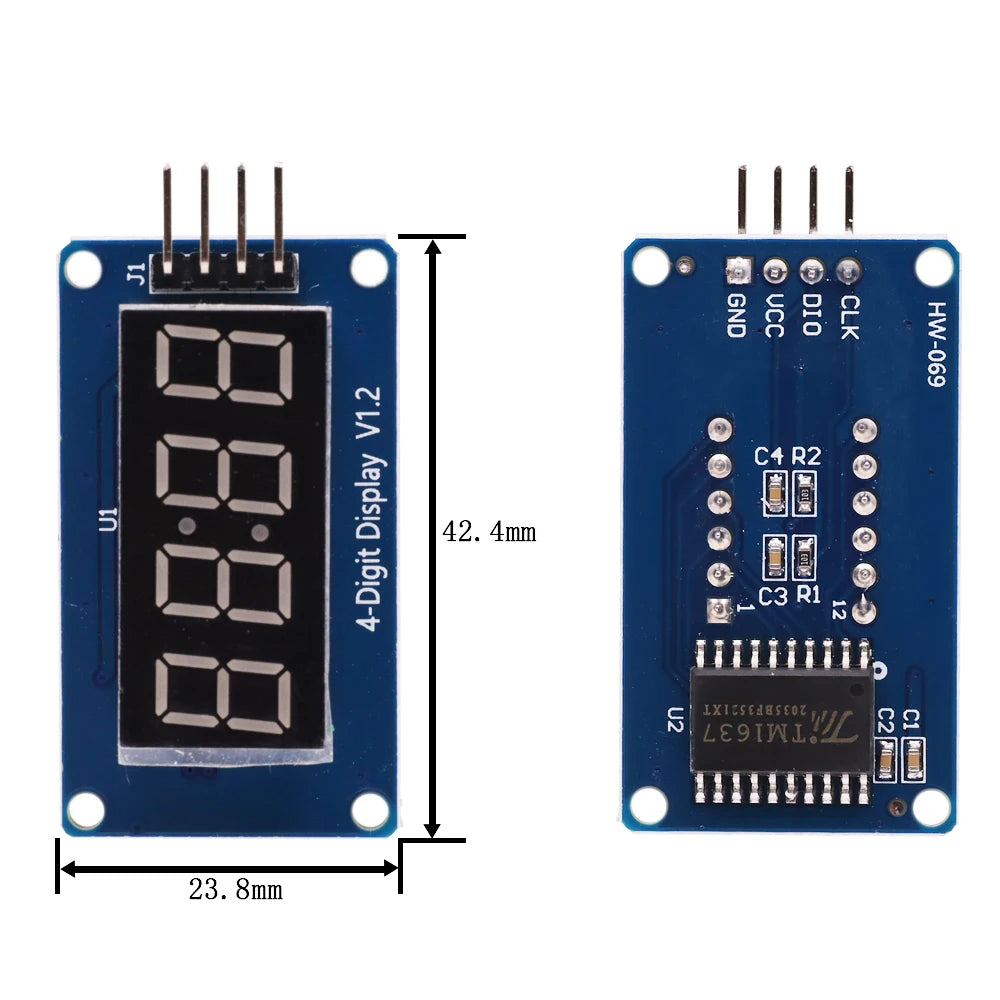 1pcs TM1637 4 Bits Digital LED Display Module For Arduino 7 Segment 0.36Inch Clock RED Anode Tube Four Serial Driver Board Pack