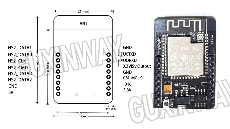ESP32-CAM ESP32-CAM-MB MICRO USB ESP32 Serial to WiFi ESP32 CAM Development Board CH340 CH340G 5V Bluetooth+OV2640 Camera
