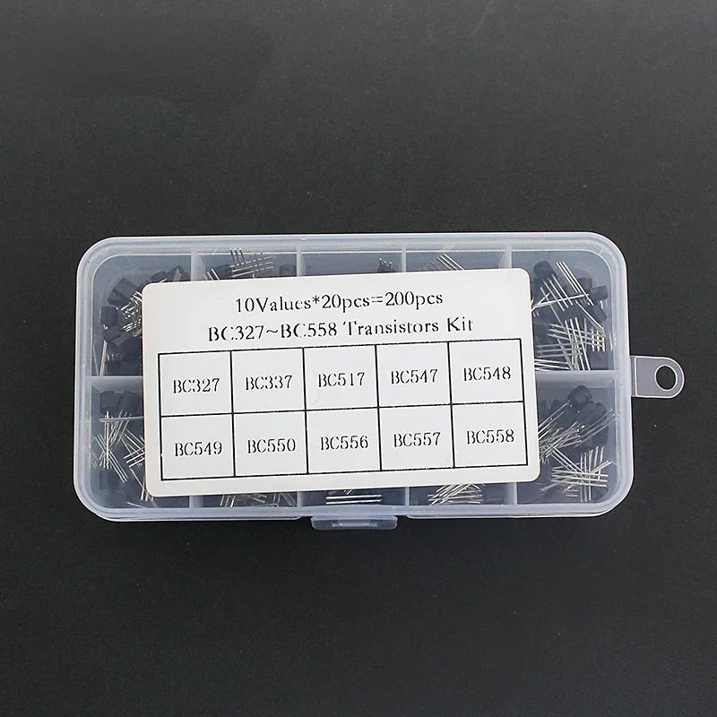 200-900PCS TO-92 Transistor Assortment Kit PNP/NPN Box BC547 BC327 BC337 2N2222 3904 3906 C945transistors set electronics Kit