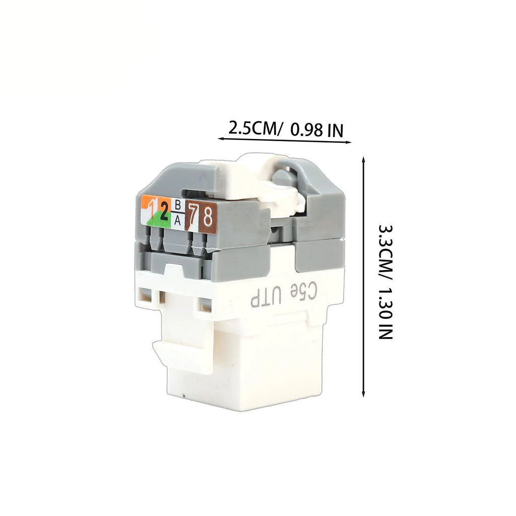 RJ45 Cat6/5e/6A Slim Profile Keystone Jack 90-Degree Ethernet Punch Down Keystone Jack Compatible Patch Panel and Wall Plate