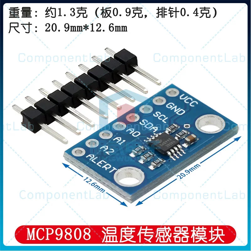 3-10pcs MCP9808 High Precision I2C Temperature Sensor ±0.25°C / 0.0625°C Resolution