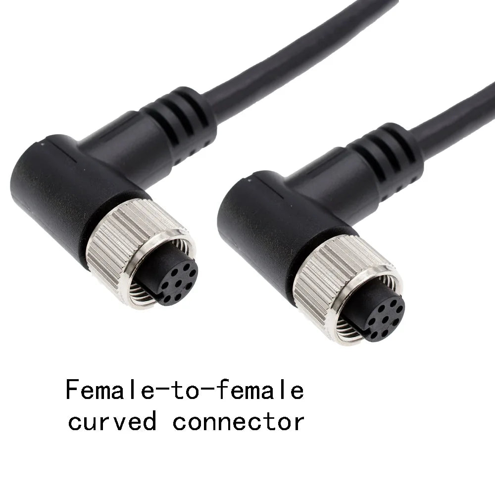 M12 Cable Connector Male and Female Circular Shield 2 3 4 5 6 7 8 9 12 17 Pin PVC PUR Straight Angle Mold OEM Waterproof