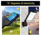 AmmToo COB Outdoor Solar Lights Motion Sensor Solar 3 Modes Waterproof Security Wall Lighting for Patio Garden Door Street Light