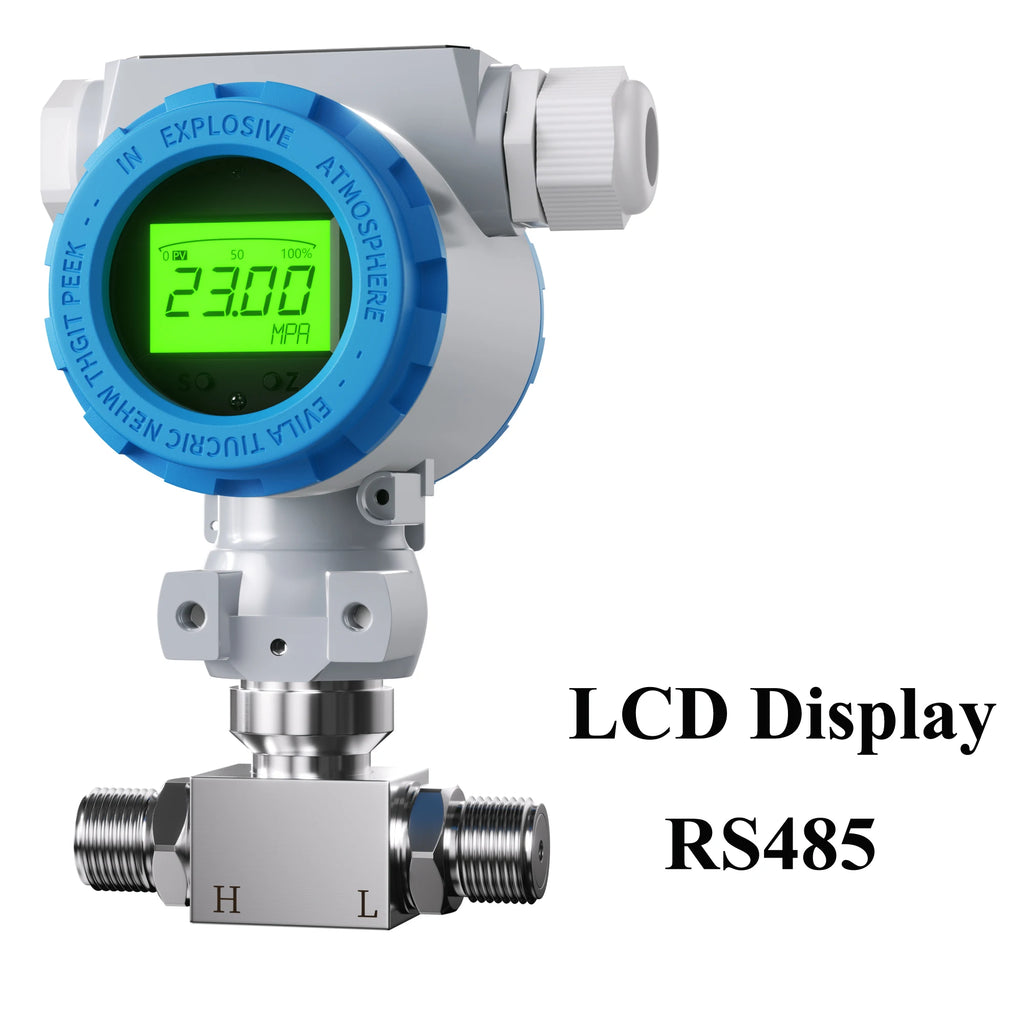 Differential Pressure Sensor Transducer 0-2.5Mpa 0-25bar M20*1.5 Wind Water Differential Pressure Transmitter 4-20mA 0-10V RS485