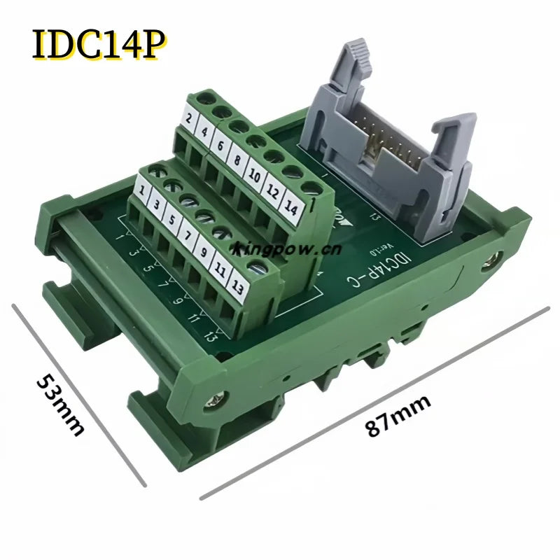 IDC10P/14P/16P/20P/26P/30P/40P/50P/60P/64Pin DC-2 To Terminal Block Breakout Board Adapter PLC Relay Terminals DIN Rail Mounting