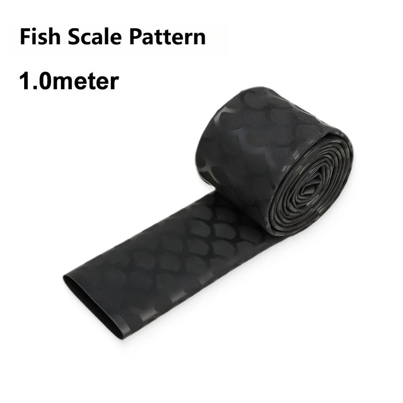 Black Fishing Rod Heat Shrink Tube Anti-Skid ID 15mm - 60mm DIY Non-Slip Handle Protect Wrap Cover Case 2:1 Polyolefin Sleeve