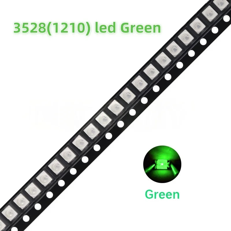 100Pcs 3528 SMD LED Diode Chip Warm White Red Green Blue Orange Yellow Pink UV Purple RGB PLCC2 PLCC-4 Lamp Light Beads Emitting
