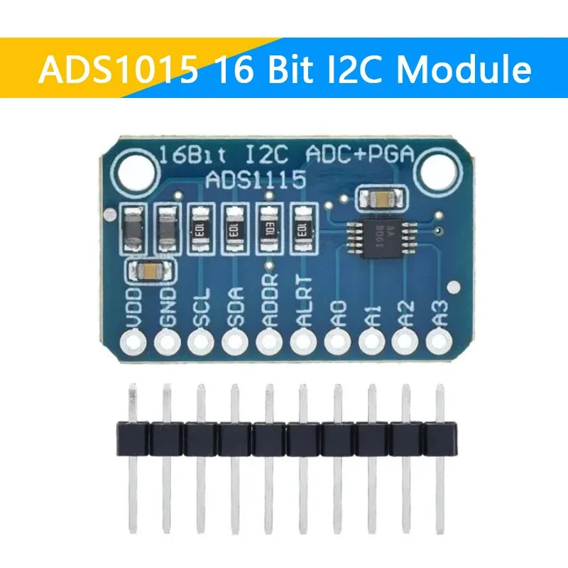 I2C ADS1115 ADS1015 16 Bit ADC 4 channel Module with Programmable Gain Amplifier 2.0V to 5.5V RPi
