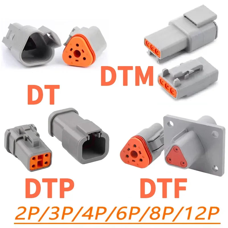 Deutsch DT/DTM/DTP/DTF Multi-Pin Waterproof Connector | 22-14AWG Sealed Plug for Heavy Duty Truck & Bus Electrical Systems