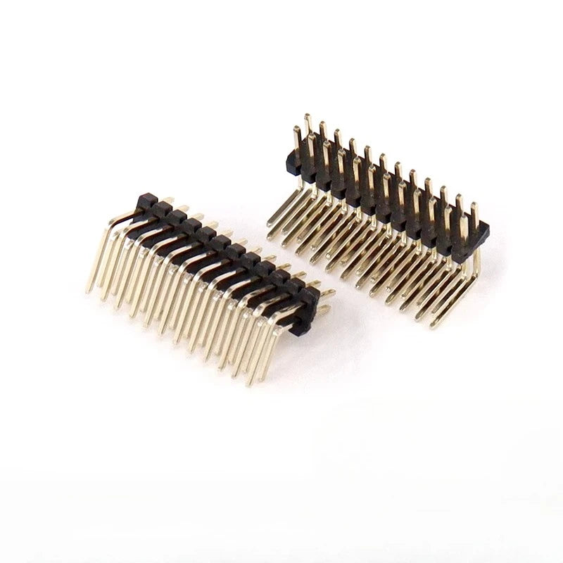 10pcs 1.27mm Pitch Dual Row Bent Right Angle 90 Degree 2*2/3/4/5/6/7/8-50P Dual Row Male Pin Header PCB Board Connector