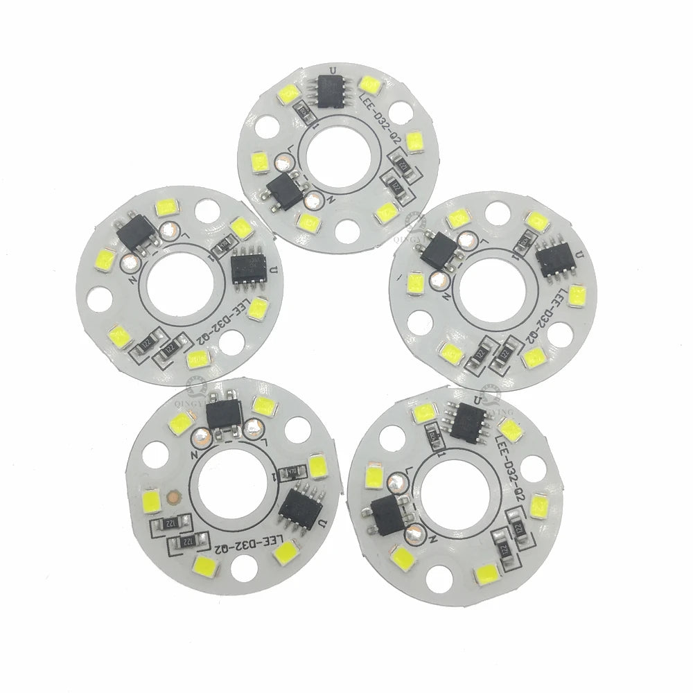 10pcs AC 220V LED PCB SMD5730 3W 5W 7W 10W 12W 15W 18W 24W Integrated IC Driver White/Warm White Light Source for LED Bulb