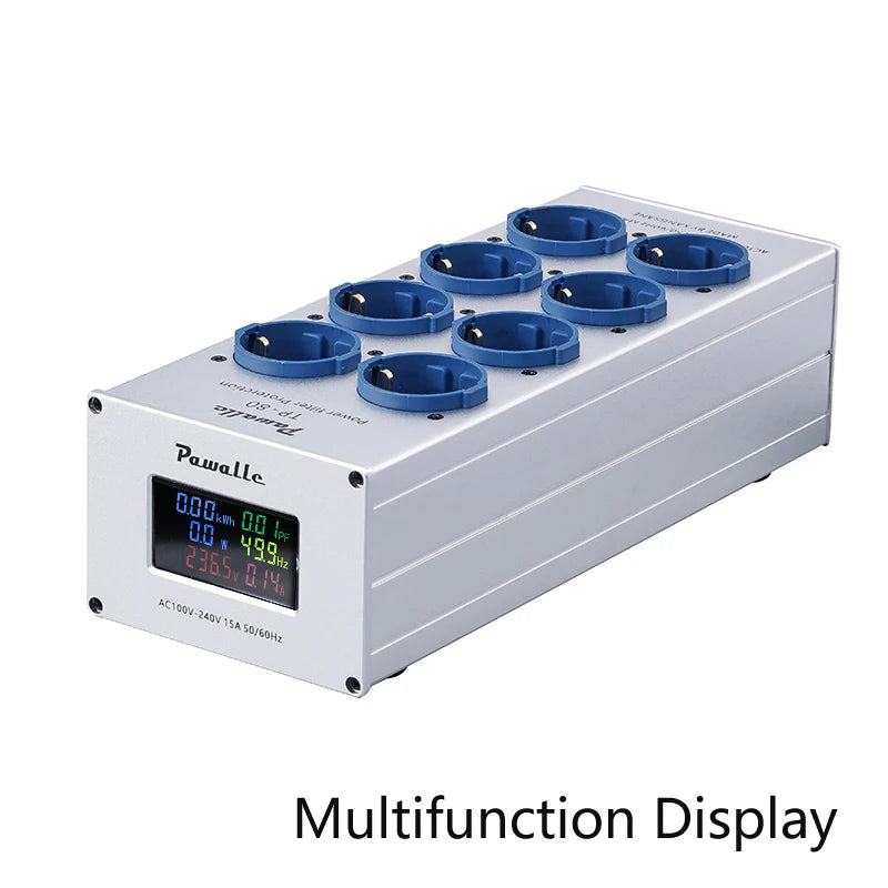 Pwalle TP80 European standard power filter, anti surge socket, multifunctional display screen