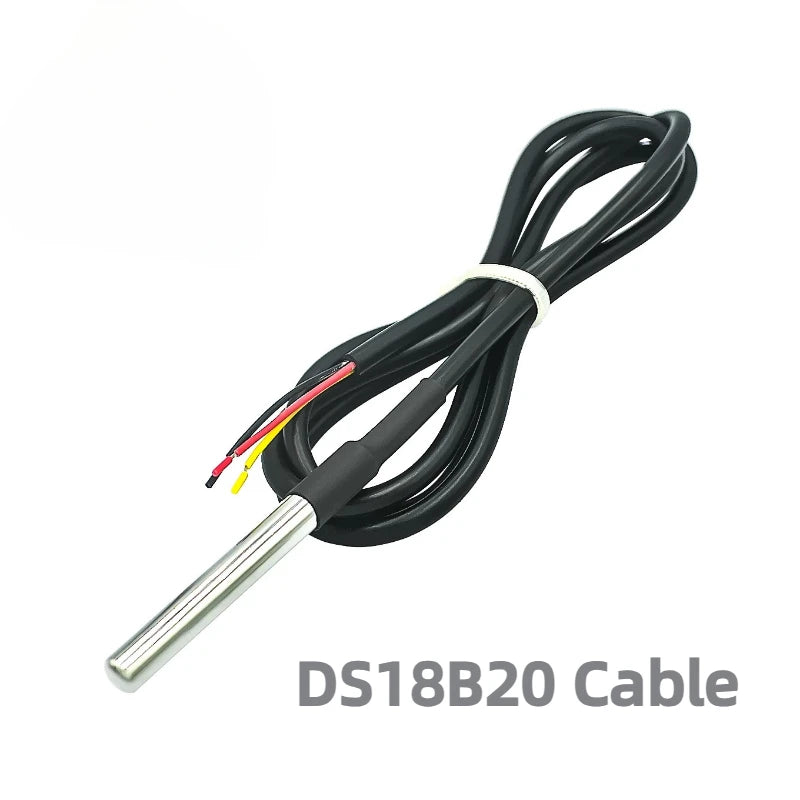 DS18B20 Temperature Sensor Module Kit Waterproof 1M 1-5M Digital Sensor Cable Stainless Steel Probe Terminal Adapter for Arduino