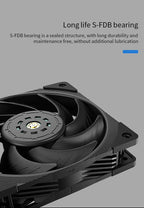 TEUCER T30 CPU Cooler Fan 2150RPM 4PIN PWM 12cm Computer Case Cooling System Fan S-FDB Bearing Silent PC Gamer CPU Cooler 120mm