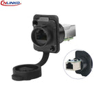 CNLINKO LP16 Waterproof Circular RJ45 Connector 8P8C Male/Female Panel Mount, PBT Push-Pull for Industrial Automation & Marine