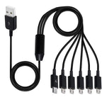 6-in-1 USB 2.0 A male to 6 * Micro USB 5-Pin Male Splitter Y-Shaped Data Charging Connector Adapter Cable 1/6 USB Charging Cable