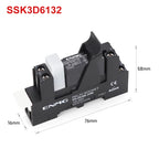 ENMG Small DIN-Rail Solid State Relay 24V 3A 4A 10A DC SSK10D6132 SSR DC to AC 220Vdc with base DC control 5V 24V AC 220V lights
