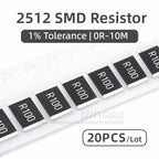 20PCS 2512 SMD Resistor 1% 1R 4R7 10R 22R 47R 100R 220R 330R 470R 1K 1.2K 2.2K 3.3K 4.7K 5.1K 10K 22K 47K 100K 220K 470K 1M Ohm