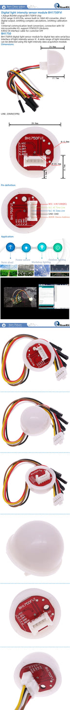 5PCS BH1750FVI Light Sensor Module BH1750 Chip Light Intensity Light Module Digital Light Ball for Arduino DIY KIT DC 5V