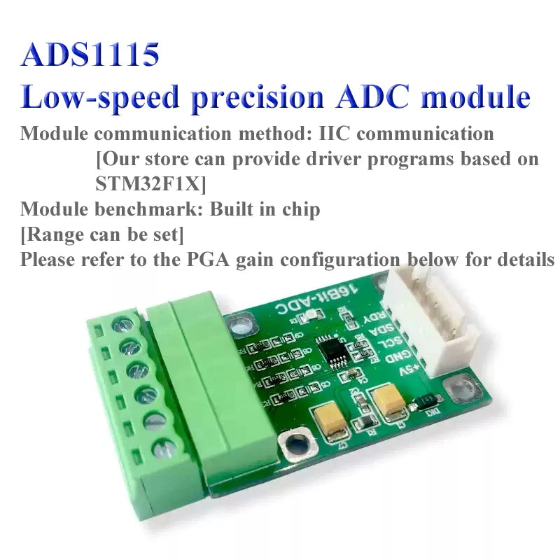 ADS1115 Sampling Module,Precision ADC Module,Low speed Four Channel Sampling Compatible with ADS1113/1114