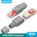 Hoolnx Tool Free RJ45 Connector, Tool Less UTP CAT6 CAT6A Field Termination Modular Plug for Solid Stranded Lan Ethernet Cable