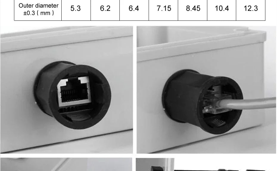 IP68 RJ45 Network Connector with LAN Wire M20 Waterproof Ethernet Retardant Terminal Connectors Quickly RJ45 Panel Plugs with DC