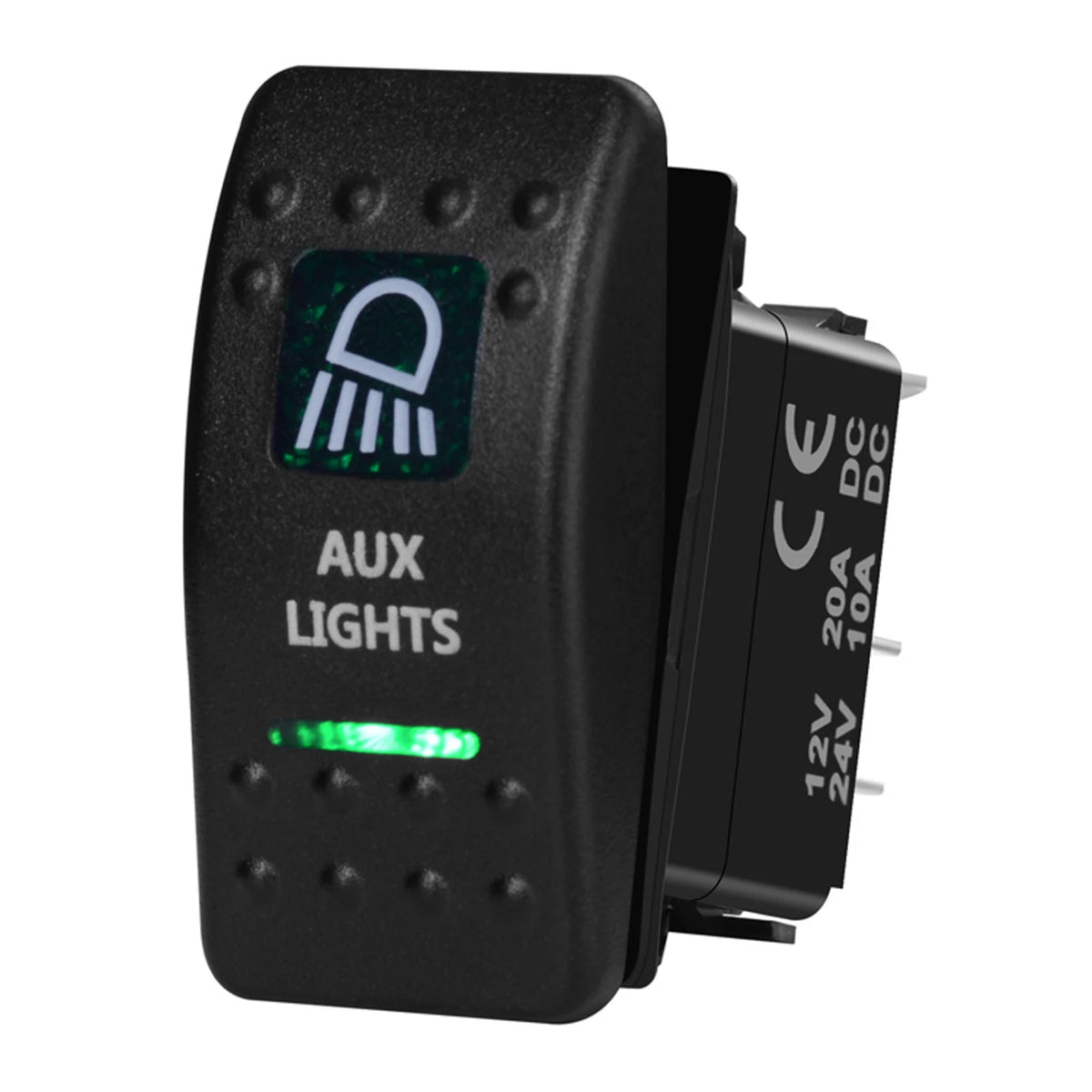 12V/24V Marine Rocker Switch Green LED SPST ON-OFF & DPDT ON-OFF-ON Momentary Toggle for 4x4 Off-Road RZR ATV ARB Carling Style