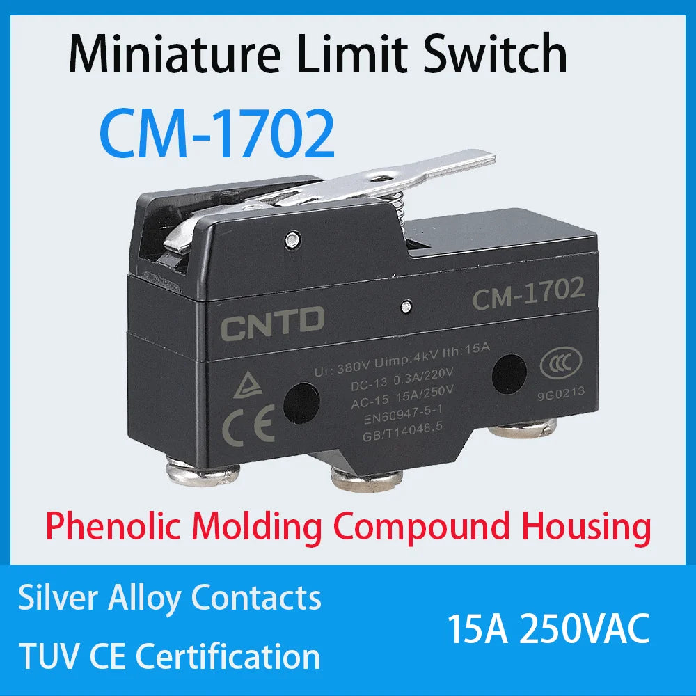 CNTD CM-1702 CM-1702K CM-1702N Micro Switch Limit Switch Travel Switch Self-Resetting Short lever Snap Action Electrical Control